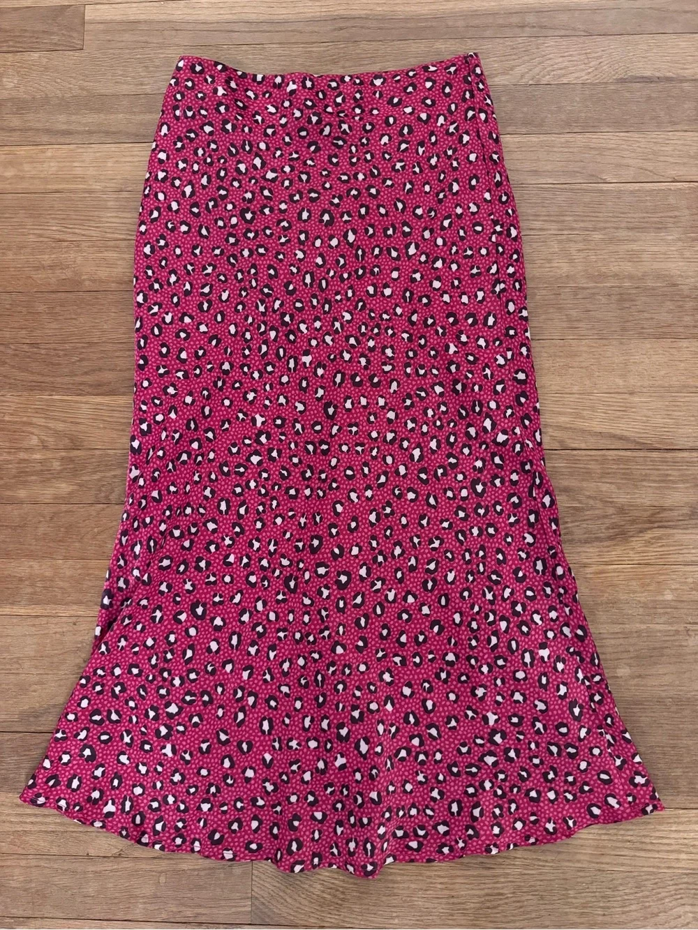 Mi Ami Women's Pink Leopard Print Midi Skirt - Size S  b22